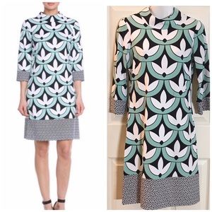 J.MCLAUGHLIN FLORAL MOCK NECK DRESS